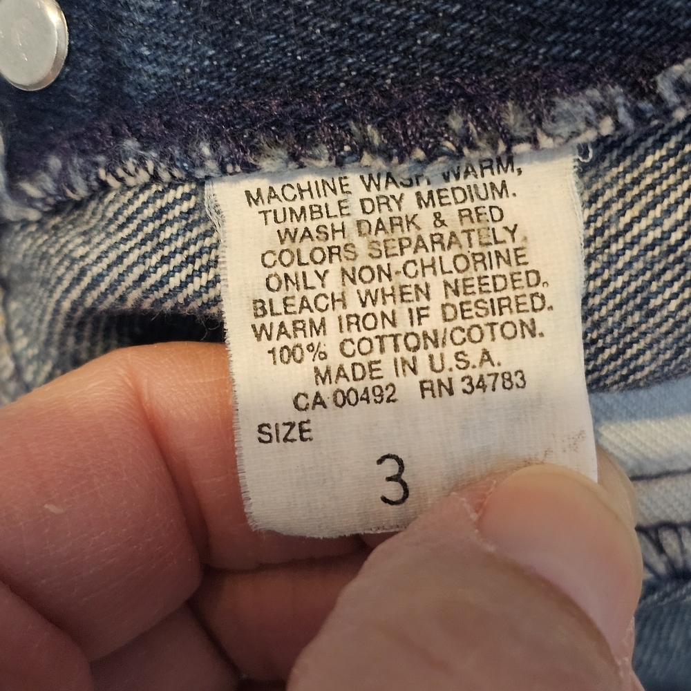 Vintage Lee Womens Denim Bib Overalls Button Front Taper Leg Size 3 Made In USA - Picture 11 of 12